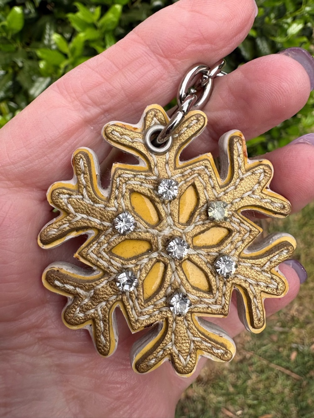 Coach rare Gold Snowflake With Rhinestones EUC